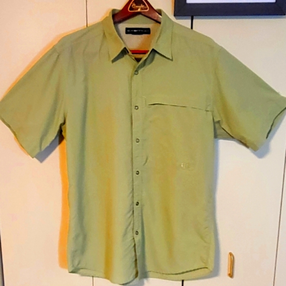 ExOfficio Men's green Vented Button Up Short Sleeve Shirt size L